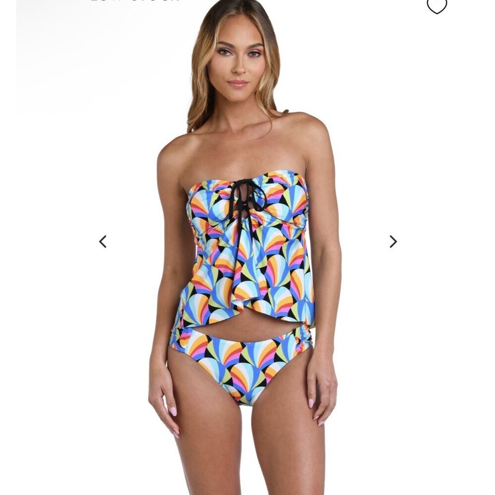 Sunshine 79 Hang Loose Bandeau Tankini Top Colorful Charm Ties Size 4 NEW - Picture 3 of 12